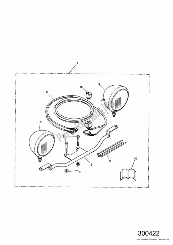 All parts for the Light Bar Kit of the Triumph America Carburettor 790 2002 - 2007